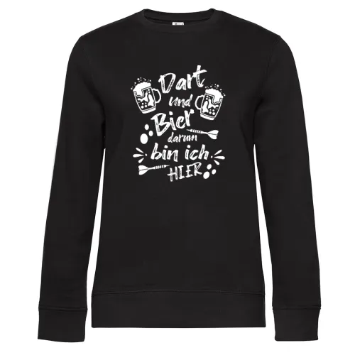 Dart Bier Darten Dartabend Dartspieler Geschenk Sweat Frauen Queen Crew Neck