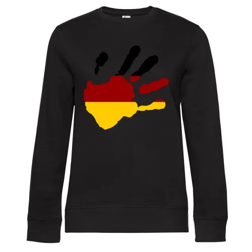 Deutschland Hand aufs Herz Sweat Frauen Queen Crew Neck