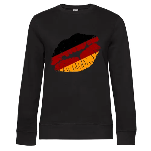 Deutschland Kussmundabdruck Sweat Frauen Queen Crew Neck