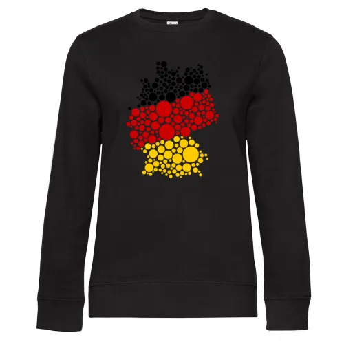 Deutschland schwarz rot gold in Kreisen Sweat Frauen Queen Crew Neck