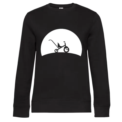 Dreirad im Sonnenuntergang Sweat Frauen Queen Crew Neck