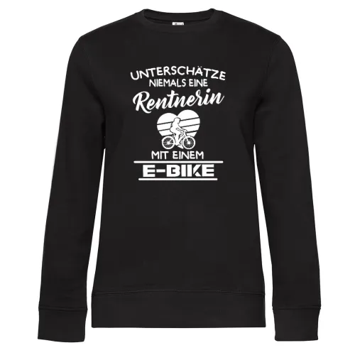 E-bike Fahrrad Oma Rentnerin Ebike Ruhestand Sweat Frauen Queen Crew Neck