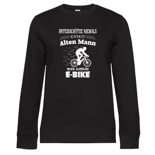 E-Bike Rentner Fahrrad Radfahrer Fahrradfahren Sweat Frauen Queen Crew Neck