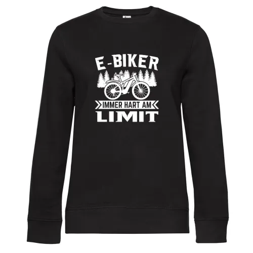 E-Biker Hart Am Limit EBike EMTB Mountainbiker Sweat Frauen Queen Crew Neck