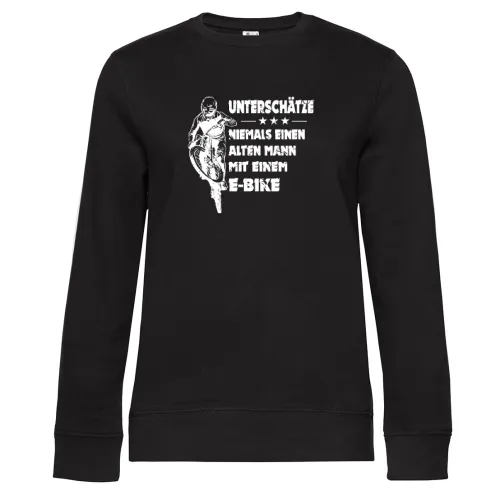 Ebike Fahrrad Alter Mann Spruch Mountainbike Rente Sweat Frauen Queen Crew Neck