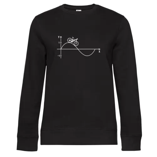 Ebike Herzschlag Sinus Sinuskurve Fahrrad Sweat Frauen Queen Crew Neck