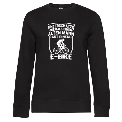 Ebike Mountainbike E-Bike Fahrrad Motiv MTB Sweat Frauen Queen Crew Neck