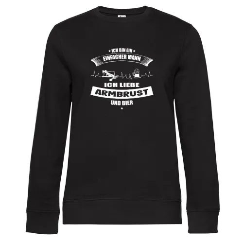 Einfacher Mann Liebt Armbrust Bier Bogenschießen Frauen Sweat