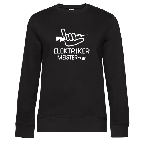 Elektriker Meister Elektromeister Handwerker Motiv Sweat Frauen Queen Crew Neck