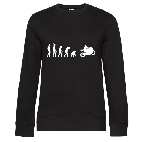Evolution Motorrad Rückwärts Frauen Sweat Evolution Motorrad Rückwärts Sweat