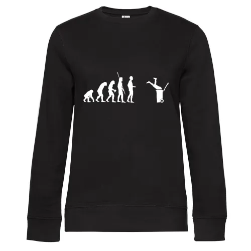 Evolution Mülltonne Sweat Frauen Queen Crew Neck