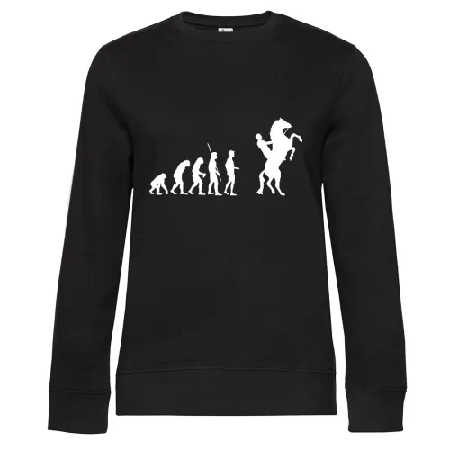 Evolution Pferd hoch Sweat Frauen Queen Crew Neck