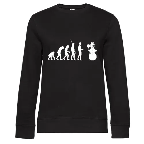Evolution Schneemann Sweat Frauen Queen Crew Neck