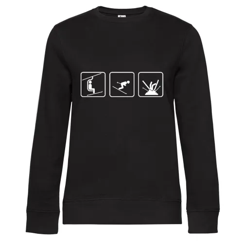 Evolution Ski Unfall Symbol Sweat Frauen Queen Crew Neck