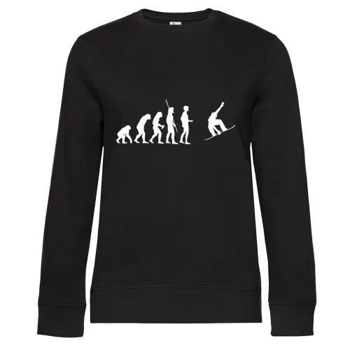 Evolution Snowboarder Sweat Frauen Queen Crew Neck