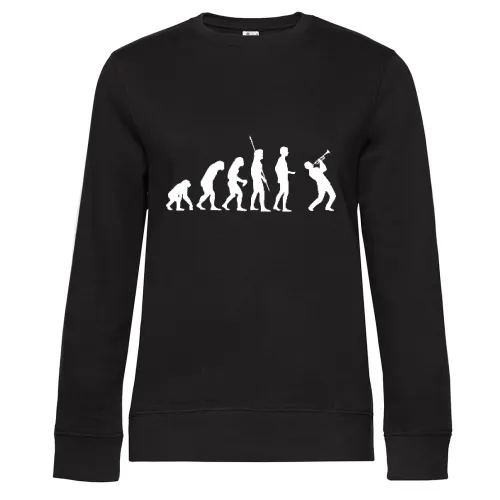 Evolution Trompeter Sweat Frauen Queen Crew Neck