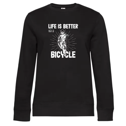 Fahrrad Fahrradfahren MTB Bike Life is Bicycle Sweat Frauen Queen Crew Neck