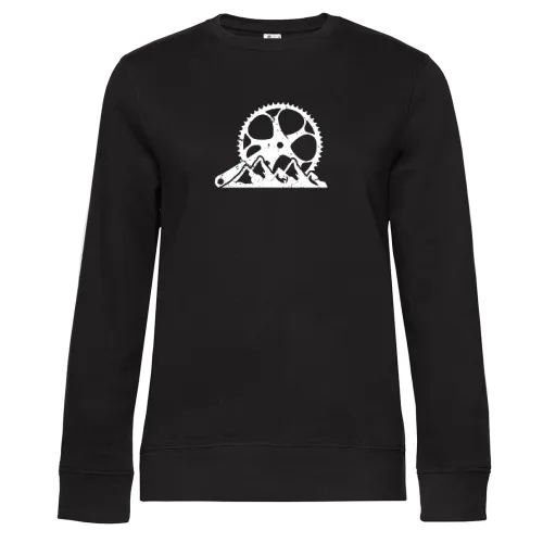 Fahrrad Kurbel Kettenblatt Gebirge Berglandschaft Sweat Frauen Queen Crew Neck