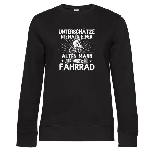 Fahrrad Radfahrer Bike Rentner Alter Mann Spruch Sweat Frauen Queen Crew Neck