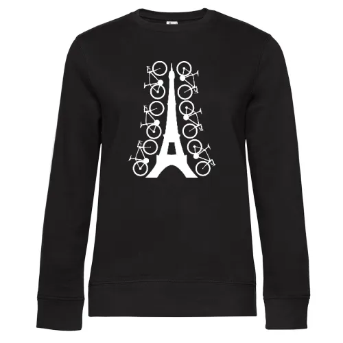 Fahrrad um Eifelturm in Paris Sweat Frauen Queen Crew Neck