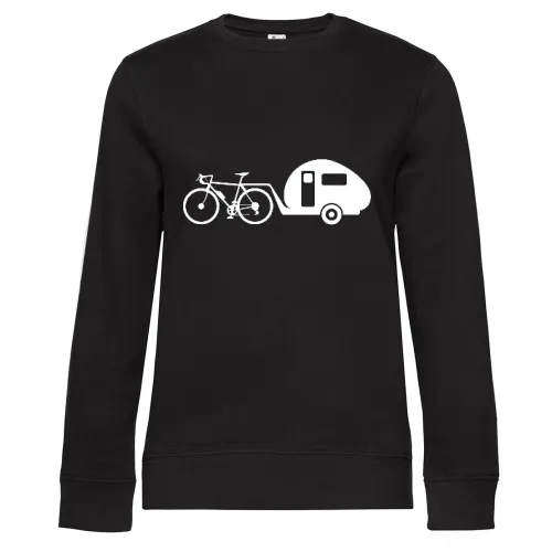 Fahrrad Wohnwagen Fahrradwohnwagen Radfahrer Sweat Frauen Queen Crew Neck