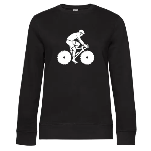 Fahrradfahrer MTB Tischler Biker Sägeblatt Felge Sweat Frauen Queen Crew Neck