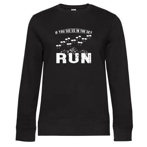 Fallschirmjäger If You See Us In The Sky Run Sweat Frauen Queen Crew Neck