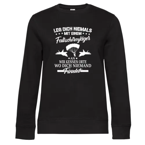 Fallschirmjäger Orte Spruch - BW Falli Geschenk Sweat Frauen Queen Crew Neck