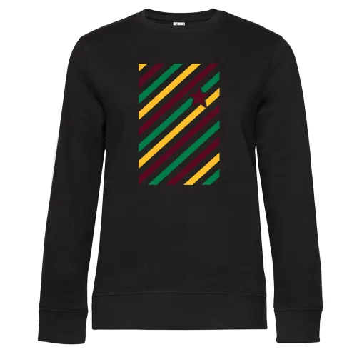 Farbspiel in diagonalen Streifen und Stern Frauen Sweat Farbspiel in diagonalen Streifen und Stern Sweat