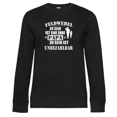 Feldwebel Papa Bundeswehr Unteroffizier Vater BW Sweat Frauen Queen Crew Neck