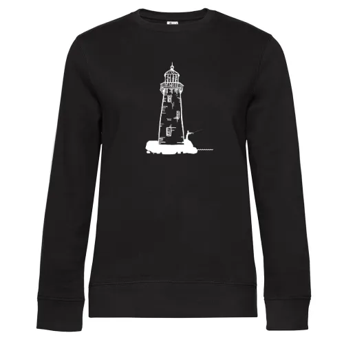 Fischer Angeln Leuchtturm Insel Angler Geschenk Sweat Frauen Queen Crew Neck