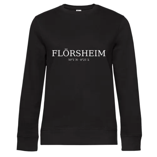 Flörsheim Koordinaten Sweat Frauen Queen Crew Neck