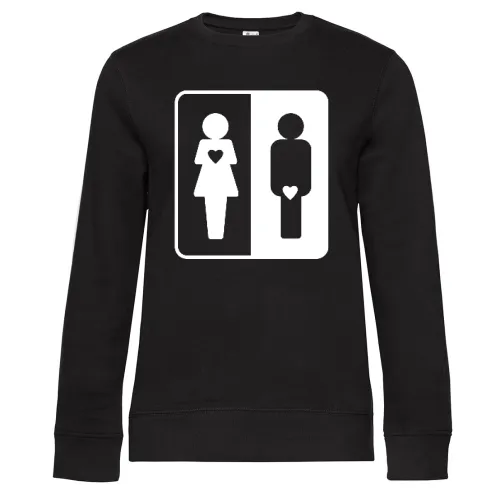 Frau und Mann mit Herz Sweat Frauen Queen Crew Neck