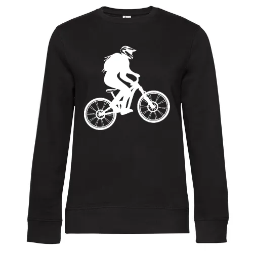 Fully Mountainbike mit Biker Cross Helm - MTB Bike Sweat Frauen Queen Crew Neck