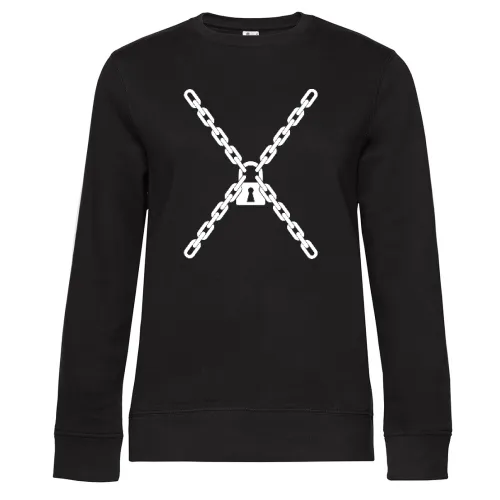 gekreuztes Vorhängeschloss Sweat Frauen Queen Crew Neck