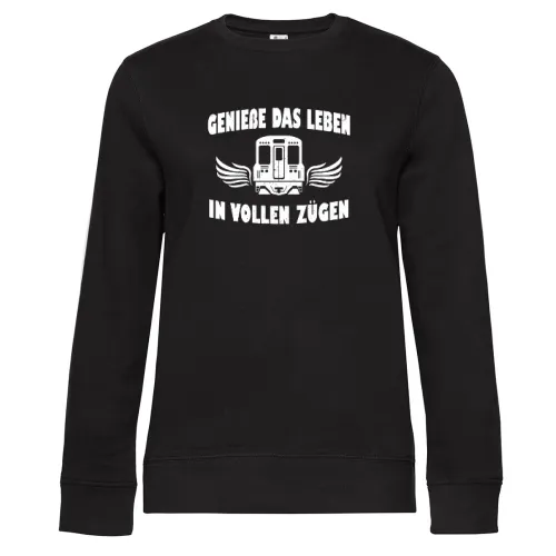 Genieße das Leben - Eisenbahn Eisenbahner Spruch Sweat Frauen Queen Crew Neck