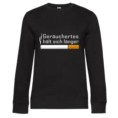 Geräuchertes hält sich länger Sweat Frauen Queen Crew Neck