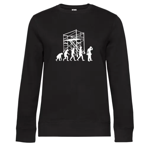 Gerüstbauer Evolution Gerüstbau Bauarbeiter Sweat Frauen Queen Crew Neck