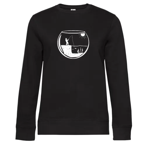 Goldfisch Aquarium Glas Angler Angeln Geschenkidee Sweat Frauen Queen Crew Neck