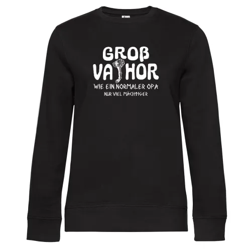Großvater Mächtiger Opa Grossvater Vatertag Motiv Sweat Frauen Queen Crew Neck