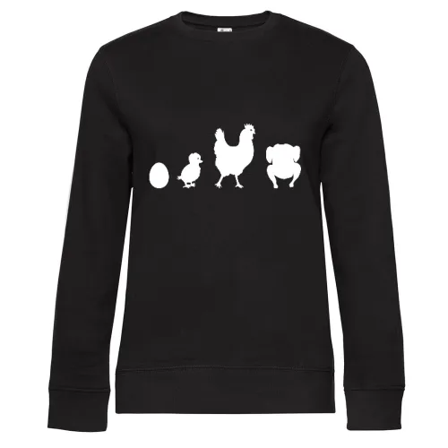 Hähnchen Evolution Sweat Frauen Queen Crew Neck
