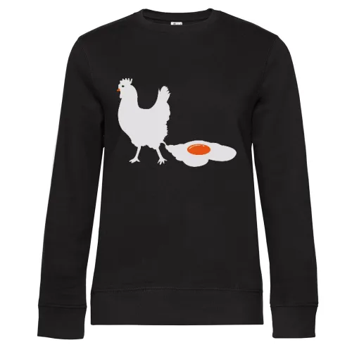 Hahn legt Spiegelei Sweat Frauen Queen Crew Neck