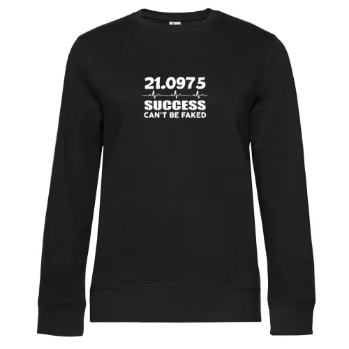 Halbmarathon Success Can t Be Faked Marathonläufer Sweat Frauen Queen Crew Neck