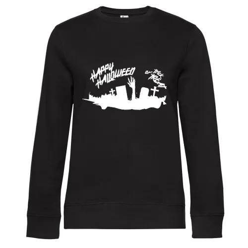 Halloween Friedhof Shirt Süßes Saures Geschenkidee Sweat Frauen Queen Crew Neck