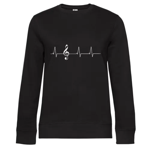 Herzschlag Notenschlüssel Frauen Sweat