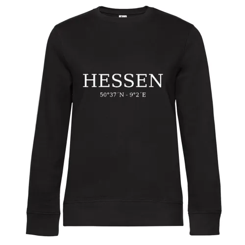 Hessen Koordinaten Sweat Frauen Queen Crew Neck