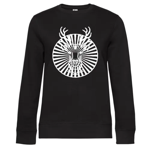 Hirsch im Kreis Sweat Frauen Queen Crew Neck