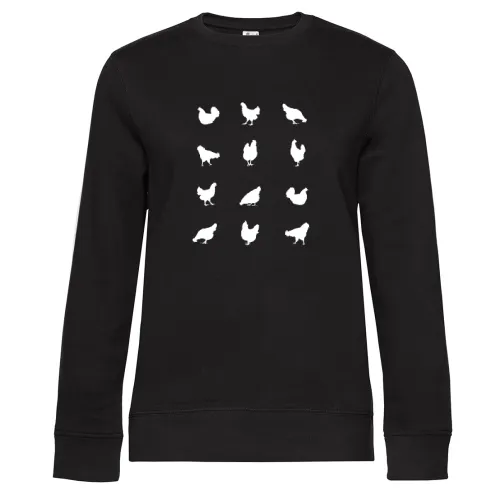 Hühner Hühnerstall Huhn Liebhaber Bauernhof Sweat Frauen Queen Crew Neck