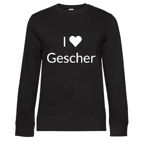 I Love Gescher Sweat Frauen Queen Crew Neck