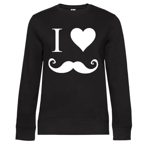 i love Moustache Frauen Sweat